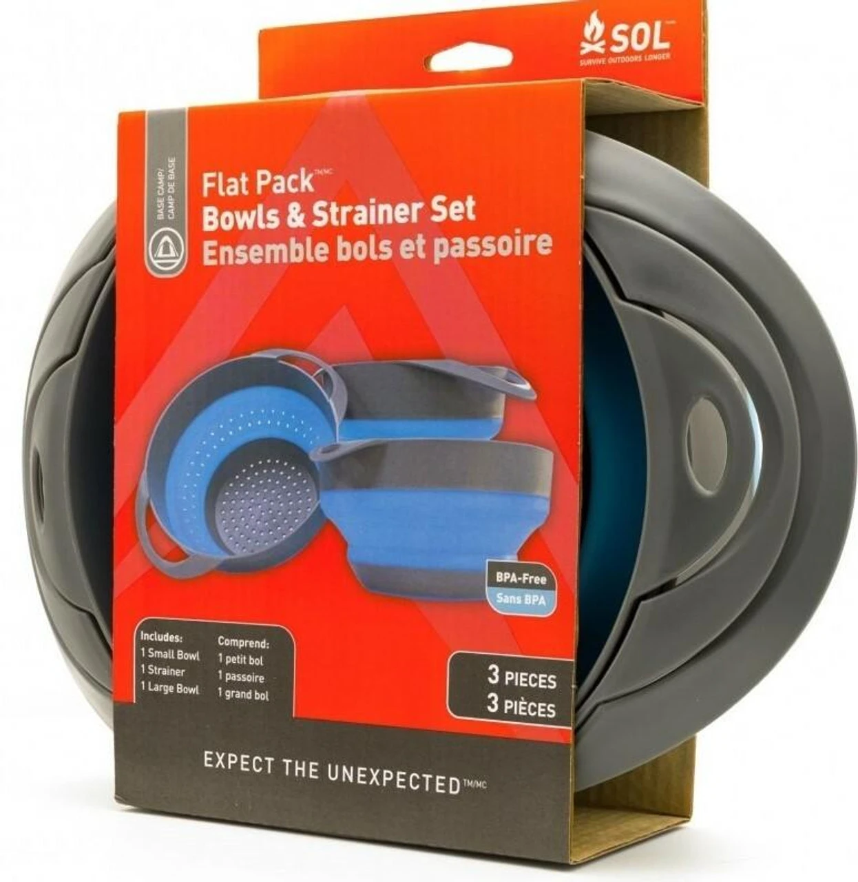Adventure Medical Kit SOL Flat Pack Bowls And Strainer Set 0140-1006 3 Adventure Medical Kit SOL Flat Pack Bowls And Strainer Set 0140-1006