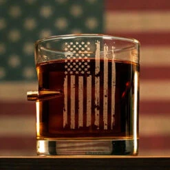BenShot Patriotic Rocks Glass