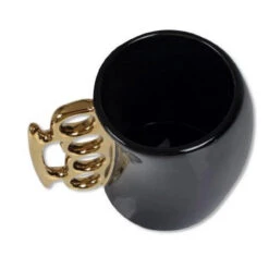 Caliber Gourmet Black And Gold Brass Knuckle Mug -Outdoor Life Store caliber gourmet black and gold brass knuckle mug cbg m 1026 17010.1616660392