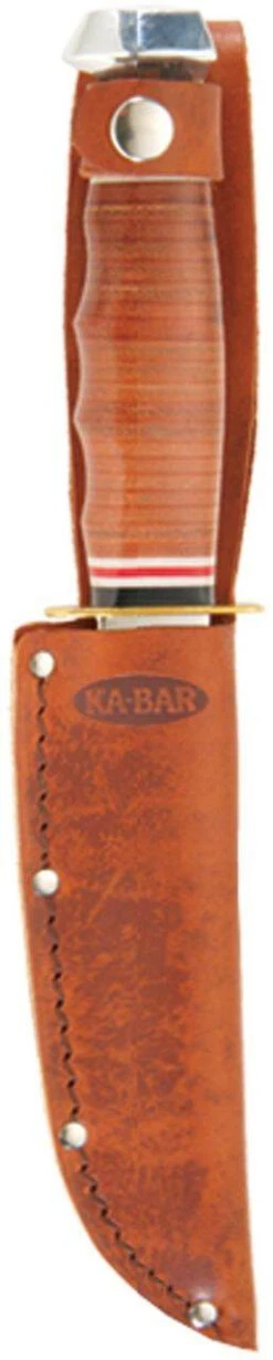 Ka-Bar Leather Handled Skinner Fixed Blade Knife -Outdoor Life Store ka bar leather handled skinner fixed blade knife 1233 50553.1601552523