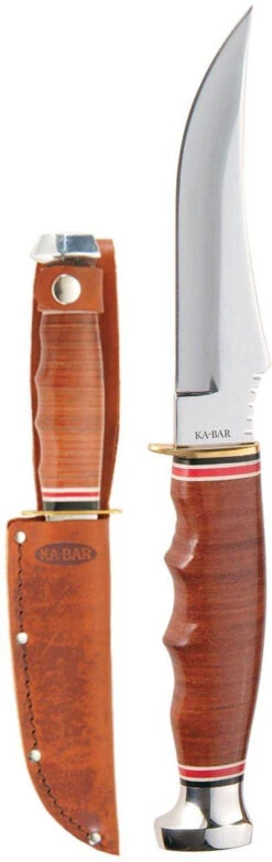 Ka-Bar Leather Handled Skinner Fixed Blade Knife -Outdoor Life Store ka bar leather handled skinner fixed blade knife 1233 84126.1601542015