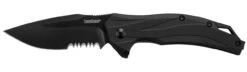 Kershaw Lateral Black Serrated Drop Point Flipper Knife 1645BLKST