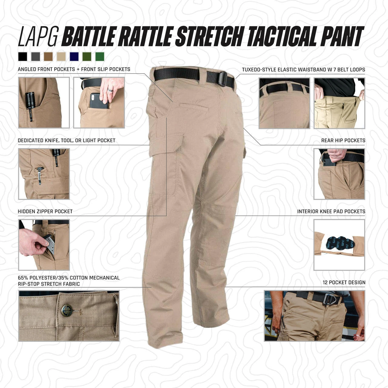LA Police Gear Battle Rattle Stretch Tactical Pant 4 LA Police Gear Battle Rattle Stretch Tactical Pant - Image 2