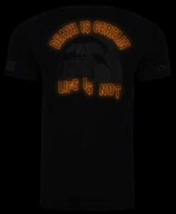 LA Police Gear Death Is Certain Glow In The Dark T-Shirt -Outdoor Life Store la police gear death is certain t shirt deathiscertain 31689.1634202382