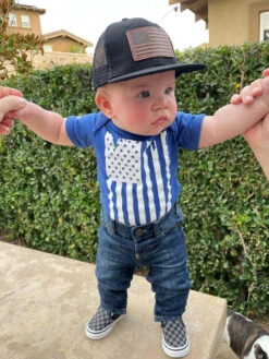LA Police Gear Distressed Flag Baby Onesie -Outdoor Life Store la police gear distressed flag baby onesie df onesie 52304.1641639573