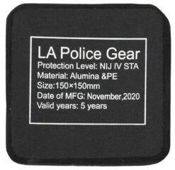LA Police Gear Level IV 6" X 6" Ceramic Ballistic Armor Rifle Side Plate -Outdoor Life Store la police gear level iv 6 x 6 ceramic ballistic armor rifle side plate l4 6x6 44877.1616010969