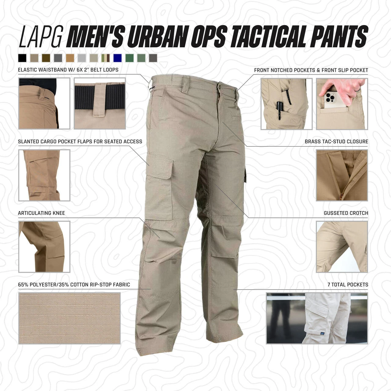 LA Police Gear Men's Urban Ops Tactical Pants 4 LA Police Gear Men's Urban Ops Tactical Pants - Image 2