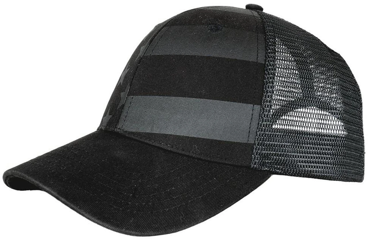 LA Police Gear Screen Printed Blackout Flag Trucker Hat 6 LA Police Gear Screen Printed Blackout Flag Trucker Hat - Image 4