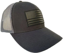 LA Police Gear Subdued Leather Flag Patch Hat