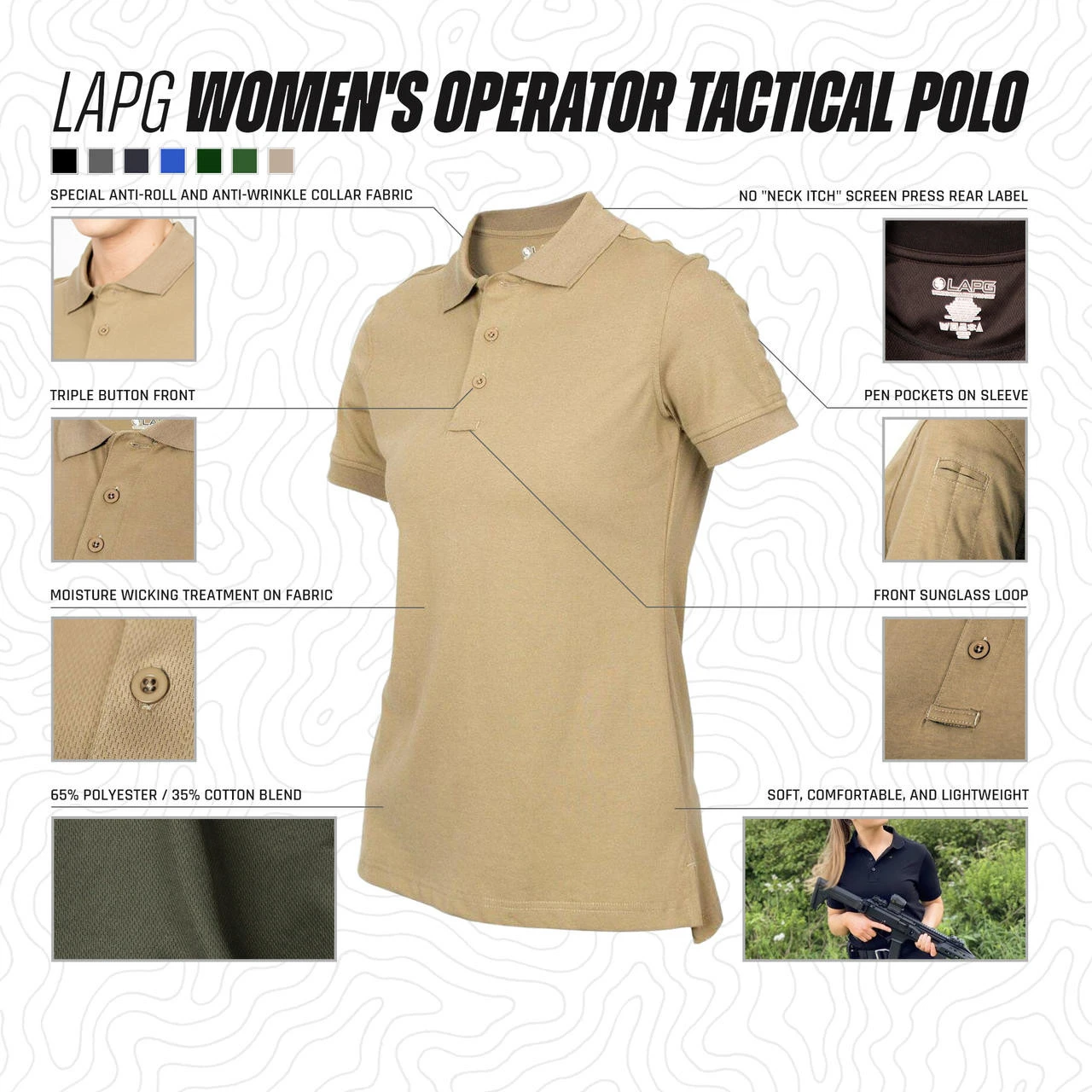 LA Police Gear Women's Operator Tactical Polo 4 LA Police Gear Women's Operator Tactical Polo - Image 2