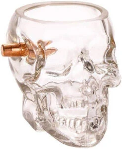 Lucky Shot .308 Projectile Bullet Skull Shot Glass