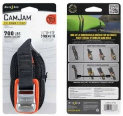 Nite Ize CamJam Tie Down Strap 12 Ft. -Outdoor Life Store nite ize 12 foot camjam tie down strap cjwr12 09 r6 84509.1607121854