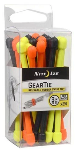 Nite Ize Gear Tie ProPack 3 In. - 24 Pack -Outdoor Life Store nite ize 3 gear tie propack 24 pack gtpp3 68803.1606856562