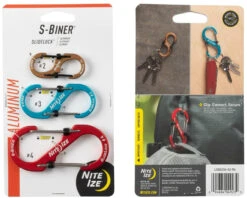 Nite Ize S-Biner Slidelock Assorted 3-Pack Aluminum Combo LSBA234-A2-R6