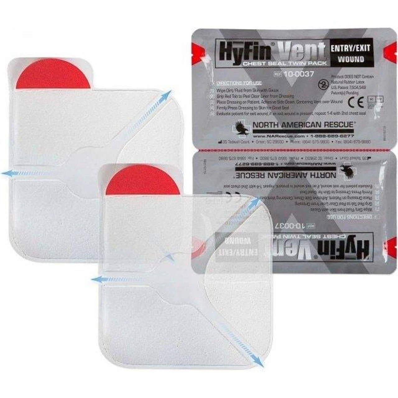 North American Rescue HyFin Chest Seal - Twin Pack 3 North American Rescue HyFin Chest Seal - Twin Pack