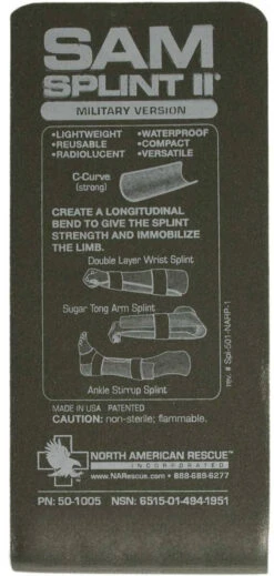 North American Rescue Sam Splint II 16 North American Rescue Sam Splint II -Outdoor Life Store north american rescue sam splint ii 50 1005 35326.1602579534