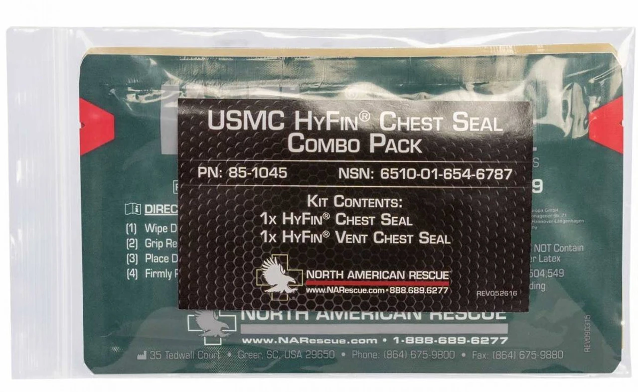 North American Rescue USMC HYFIN Chest Seal Combo Pack 3 North American Rescue USMC HYFIN Chest Seal Combo Pack