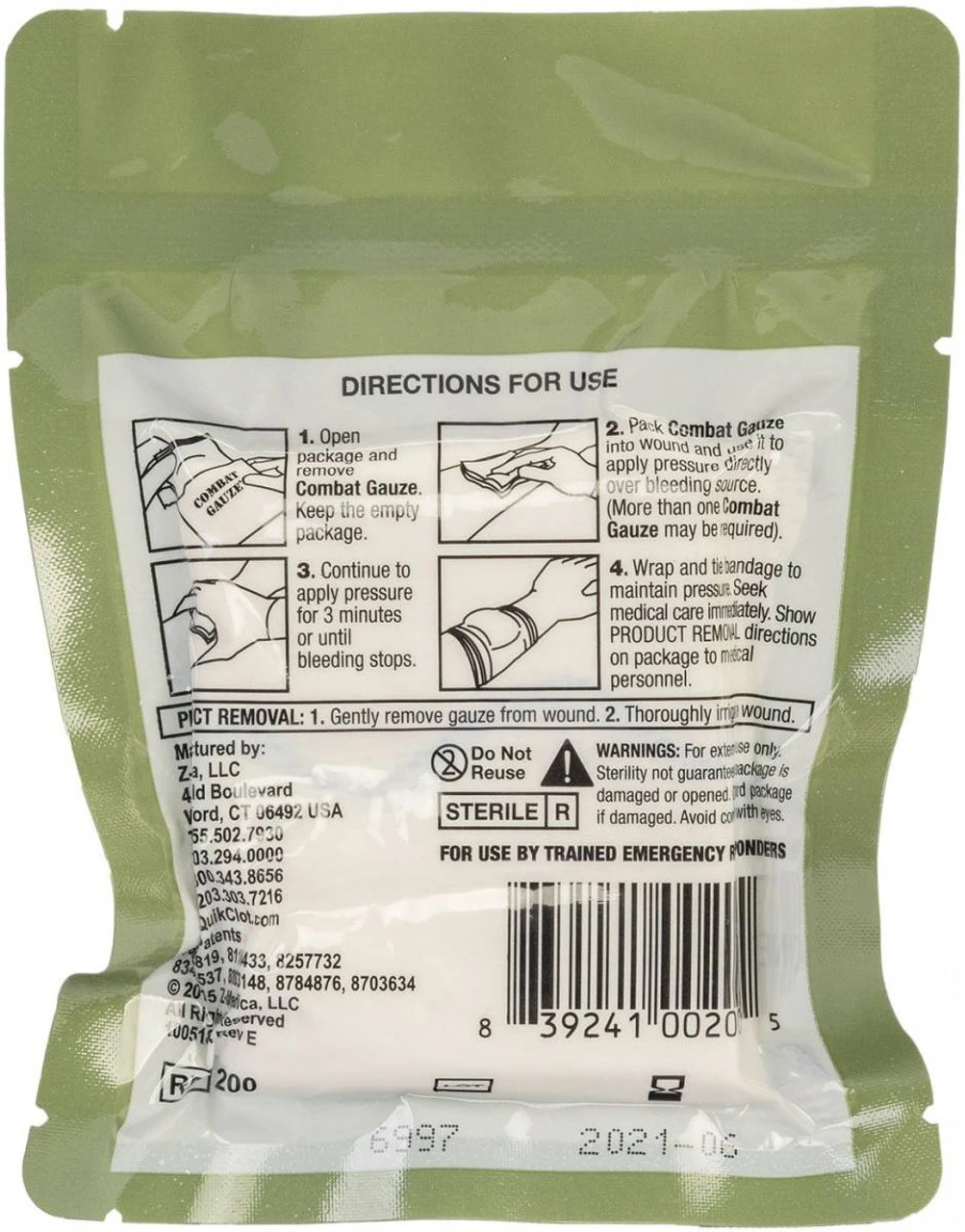 North American Rescue Z-Fold Vacuum Packet QuikClot Combat Gauze 6 North American Rescue Z-Fold Vacuum Packet QuikClot Combat Gauze - Image 4