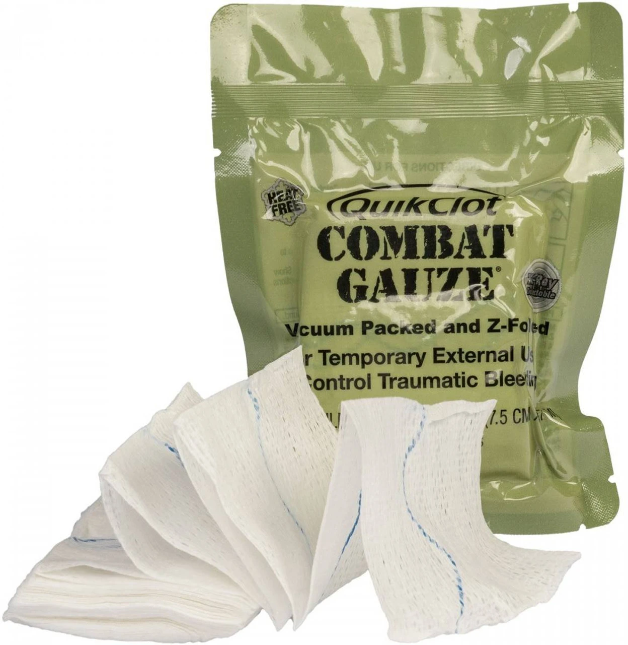 North American Rescue Z-Fold Vacuum Packet QuikClot Combat Gauze 3 North American Rescue Z-Fold Vacuum Packet QuikClot Combat Gauze