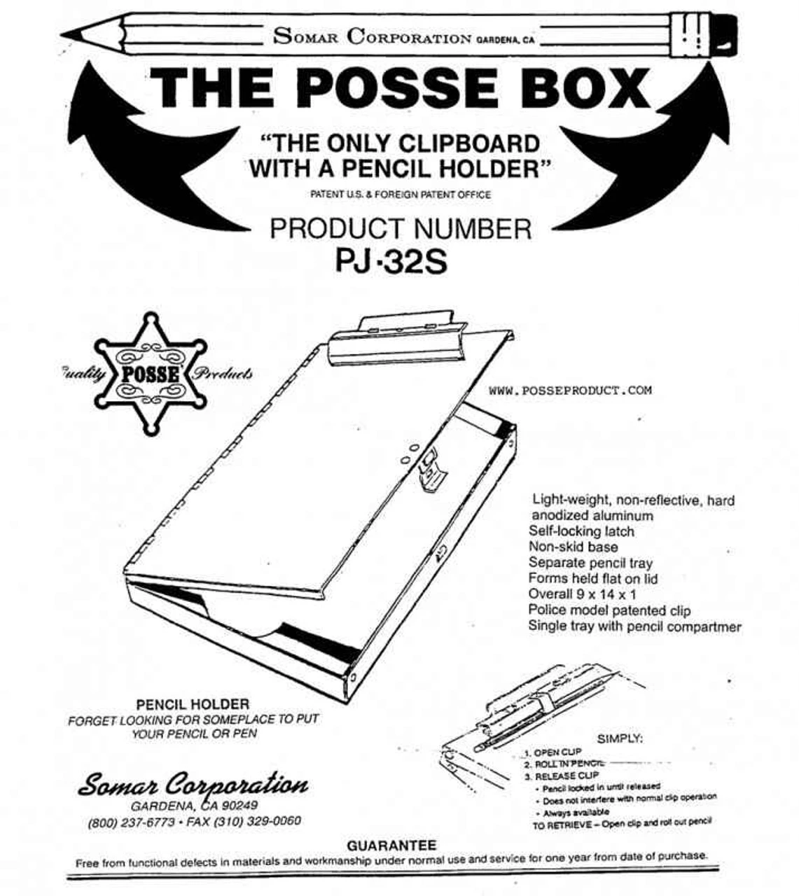 Posse Box Junior PJ-32S Side Opening Clipboard Box 6 Posse Box Junior PJ-32S Side Opening Clipboard Box - Image 4