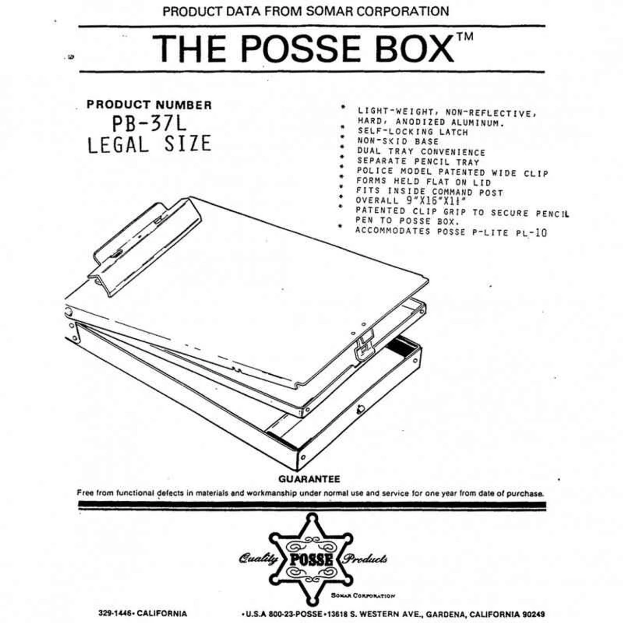 Posse Box PB-37L Bottom Opening Clipboard Box Legal 5 Posse Box PB-37L Bottom Opening Clipboard Box Legal - Image 3