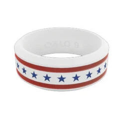 QALO Folds Of Honor Unisex White Stars And Stripes Modern Ring -Outdoor Life Store qalo folds of honor unisex white stars and stripes modern ring qs9 ufhswh 35310.1691908127