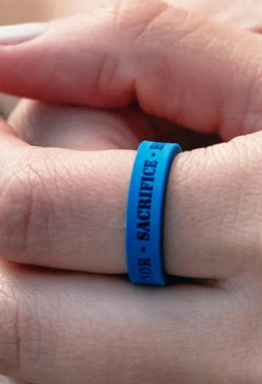 QALO Folds Of Honor Women's Blue Mantra Strata Ring 4 QALO Folds Of Honor Women's Blue Mantra Strata Ring - Image 2