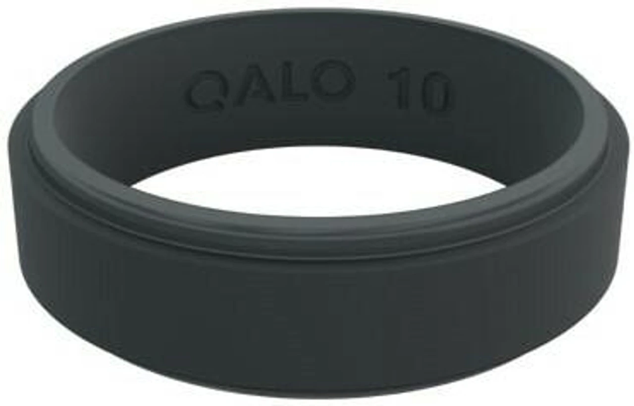 Qalo Men's Slate Grey Step Edge Narrow Polished Ring QS9-MNG 3 Qalo Men's Slate Grey Step Edge Narrow Polished Ring QS9-MNG
