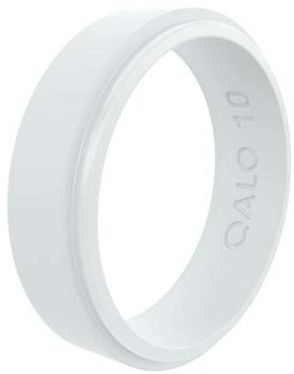 Qalo Women's Step Edge White Narrow Polished Ring QS9-FNW 3 Qalo Women's Step Edge White Narrow Polished Ring QS9-FNW