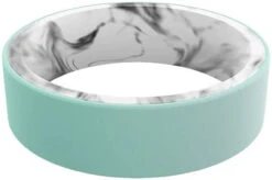 Qalo Women's Switch Reversible White Marble & Aqua Silicone Ring -Outdoor Life Store qalo womens switch reversible white marble and aqua silicone ring qs9 usq 20793.1646086166