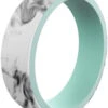 Qalo Women's Switch Reversible White Marble & Aqua Silicone Ring