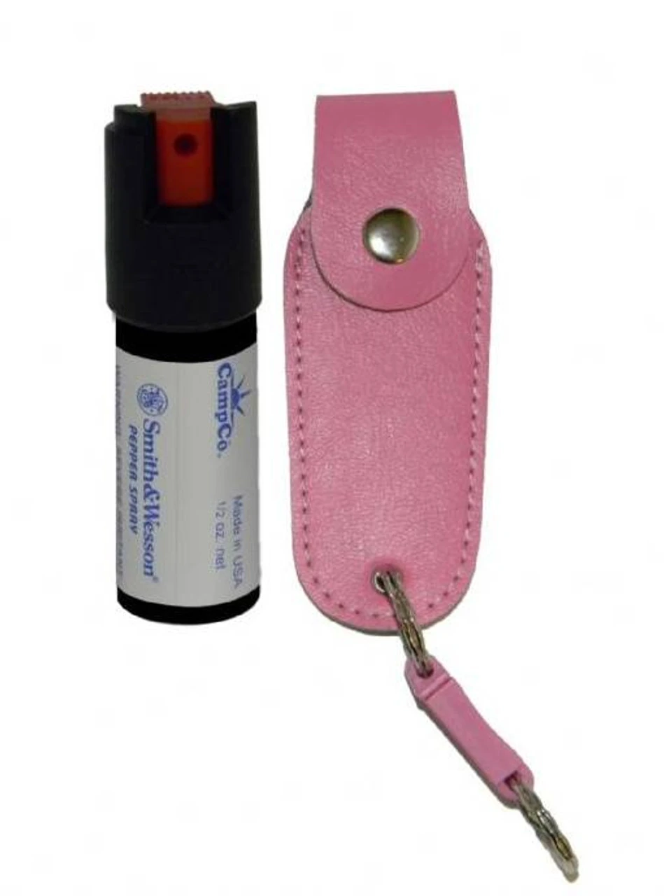 Smith & Wesson 1/2 Oz. Pepper Spray In Leather Holster 3 Smith & Wesson 1/2 Oz. Pepper Spray In Leather Holster