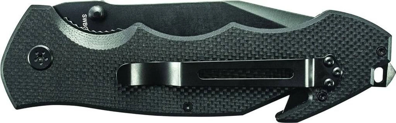 Smith & Wesson Border Guard Liner Lock Black Tanto Partially Serrated Tanto Blade G-10 Handle 3 Smith & Wesson Border Guard Liner Lock Black Tanto Partially Serrated Tanto Blade G-10 Handle