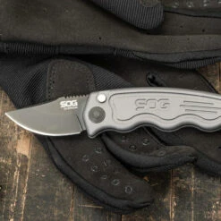 SOG-TAC California Special Auto Knife - Battleship Grey -Outdoor Life Store sog tac california special auto knife battleship grey st 14gy 74936.1609289447