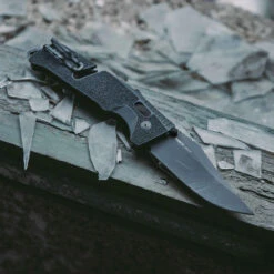 SOG Trident AT Blackout Folding Knife - Peg Box -Outdoor Life Store sog trident at blackout folding knife peg box 11 12 05 41 83861.1613019626