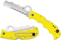 Spyderco Assist Salt Lightweight Yellow Combination Edge Folding Knife