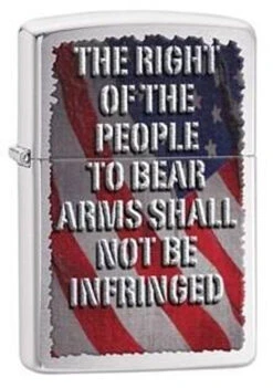 Zippo Windproof Right To Bear Arms Lighter